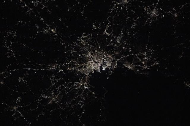 NASA image: Boston, Massachusetts—home to America's first public park, public school, and subway system