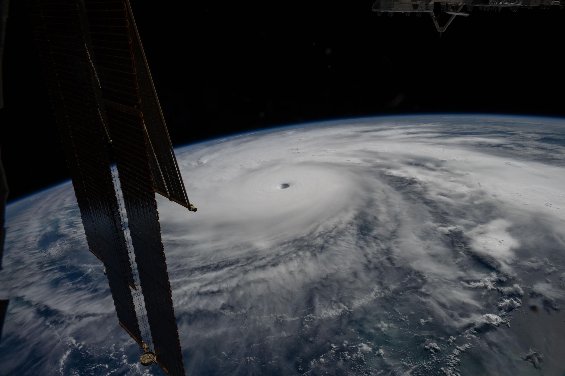 iss073e1044319 (Oct. 28, 2025) --- Category 5 Hurricane Melissa, one of the most powerful storms to strike the Caribbean in recent history, is pictured about 50 miles south of Jamaica in this photograph from the International Space Station as it orbited 262 miles above the Yucatan Peninsula.
