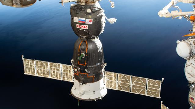 NASA image: The Soyuz MS-28 crew spacecraft after docking to the International Space Station