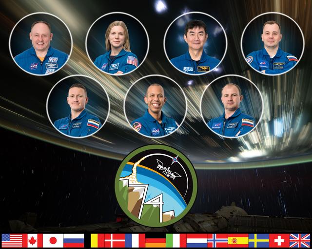 NASA image: The official portrait of the Expedition 74 crew