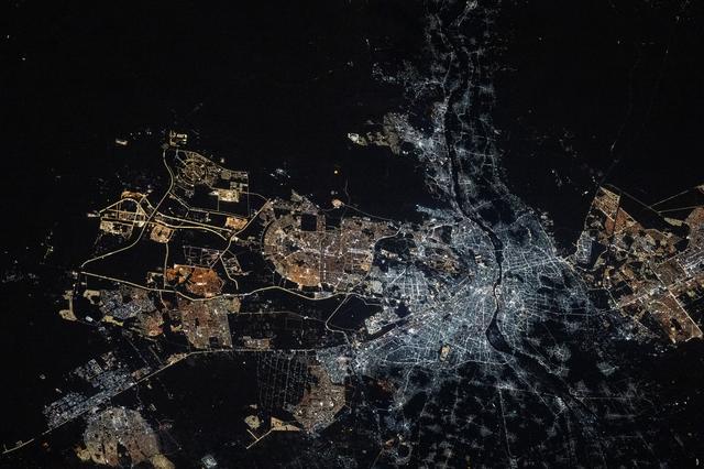 NASA image: Egypt's Greater Cairo area with a population of over 22 million 