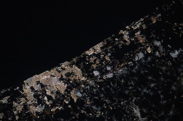 NASA image: City lights stretch from Tel Aviv to Netanya, Israel