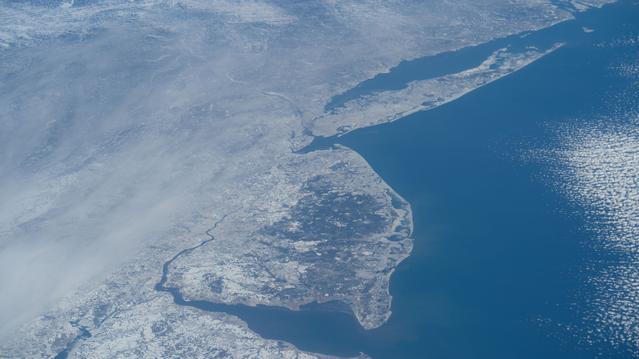 NASA image: The wintry landscape from Delaware to Rhode Island