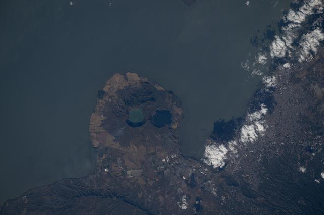 NASA image: The Apoyeque mountain peak near Managua, Nicaragua
