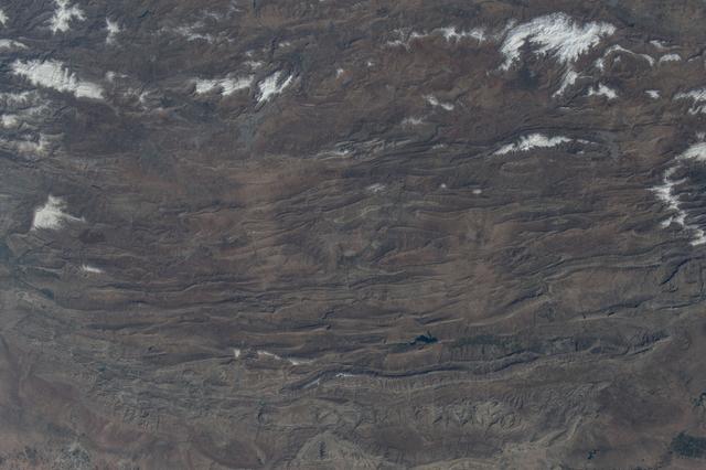 NASA image: A portion of the rugged Zagros Mountain range in western Iran
