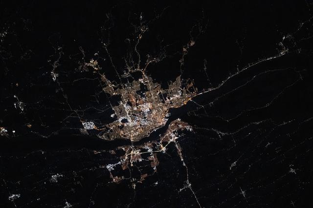 NASA image: Quebec City pictured at night from the International Space Station