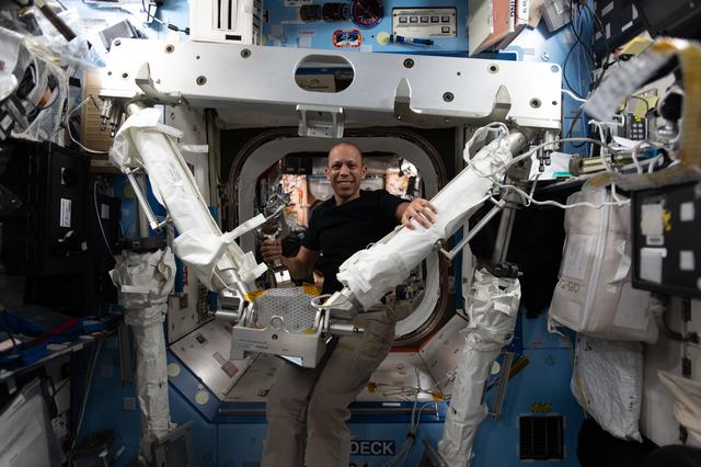 NASA image: NASA astronaut Chris Williams familiarizes himself with spacewalking hardware