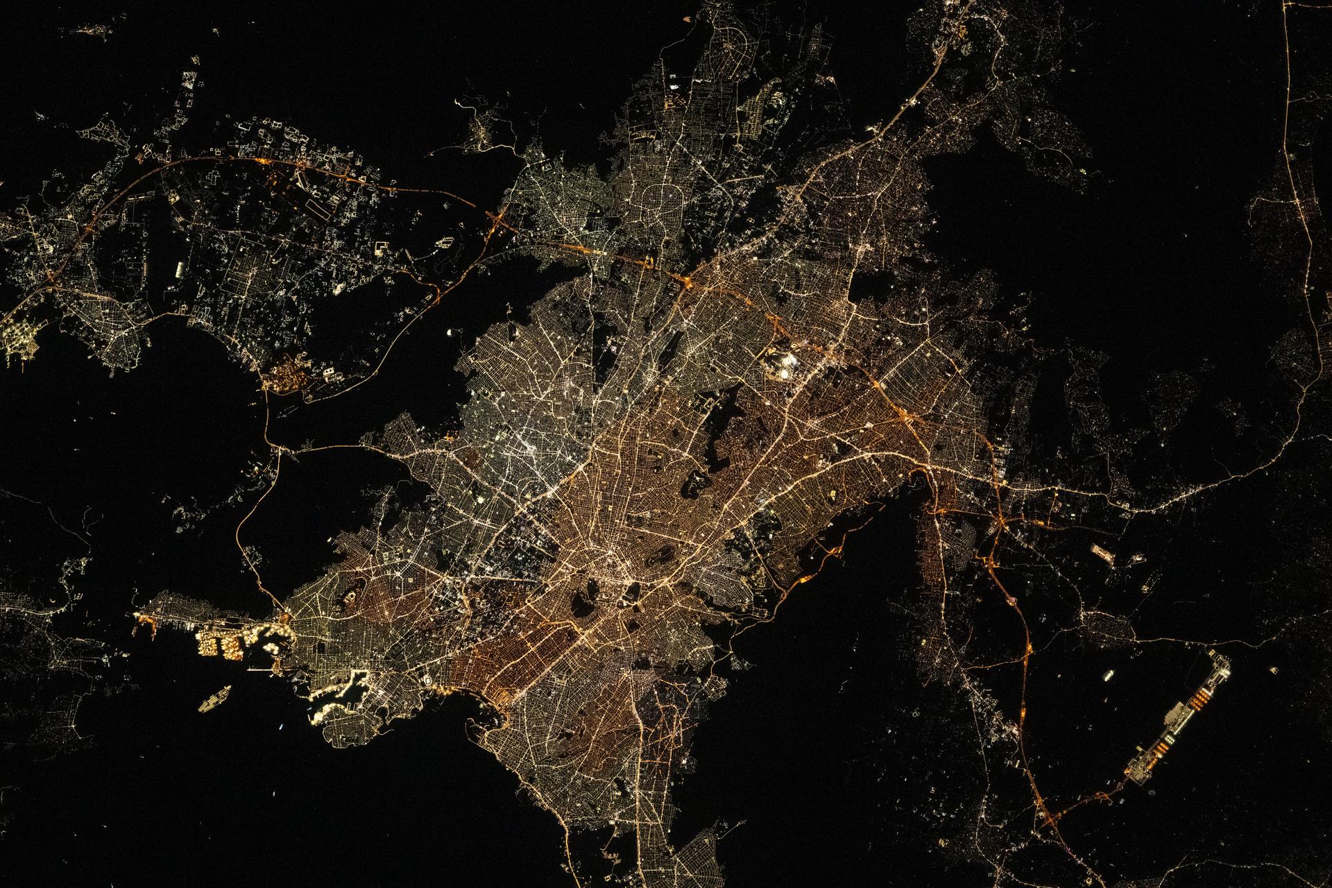 Athens, Greece, one of the world’s oldest continuously inhabited cities at over 3,400 years old and with a current metropolitan population of about 3.15 million, is pictured at approximately 10:11 p.m. local time from the International Space Station as it orbited 264 miles above.