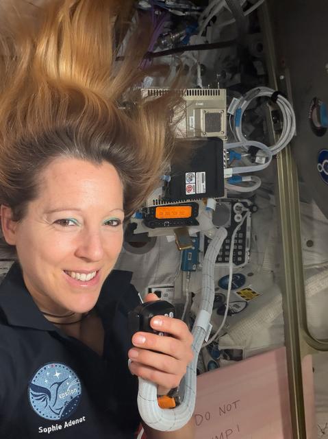 ESA astronaut Sophie Adenot speaks on the International Space Station's ham radio