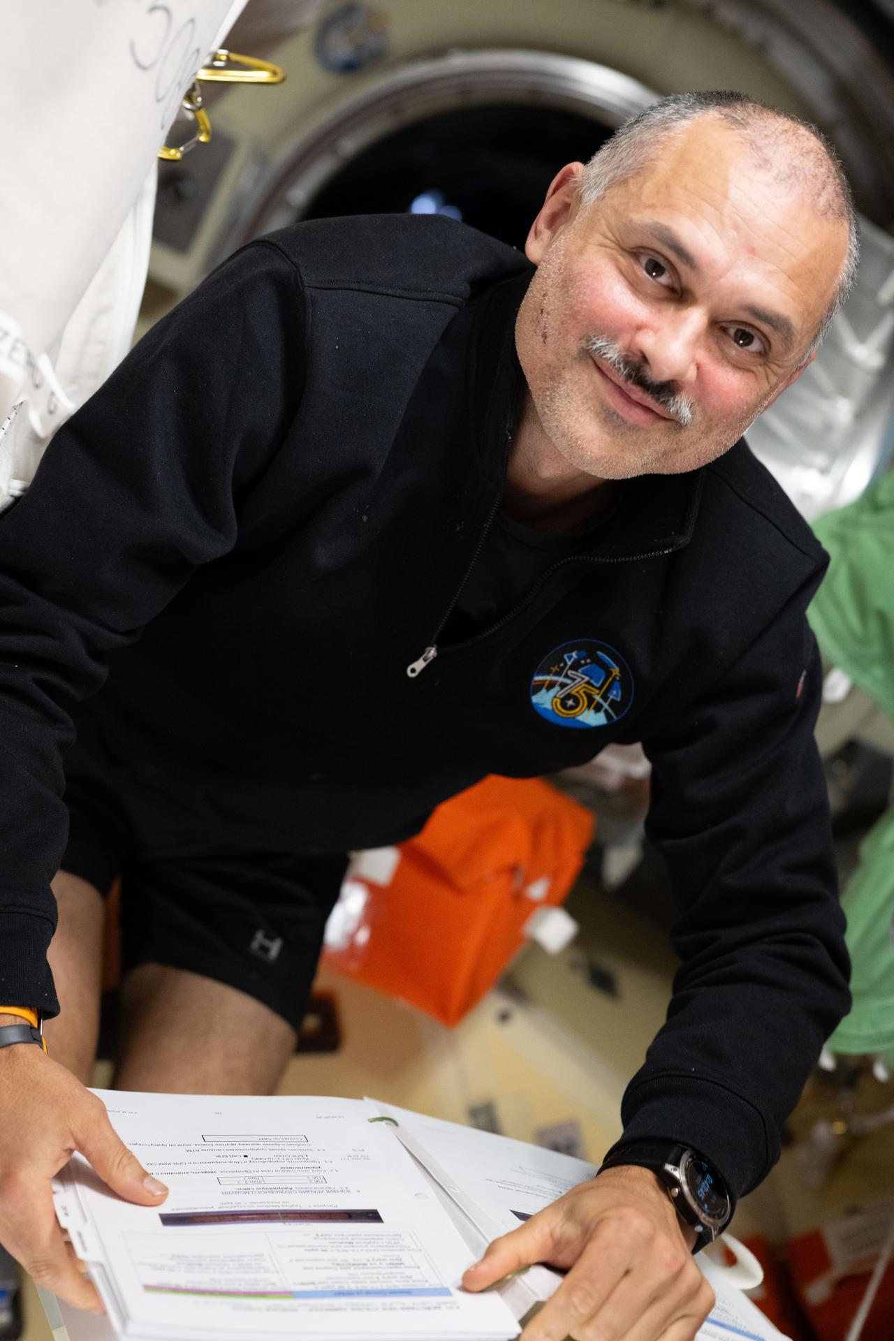 NASA astronaut and Expedition 75 flight engineer Anil Menon reviews procedures for emergency scenarios, including a pressure leak, chemical leak, or fire aboard the International Space Station. He and his crewmates also coordinated with ground teams and practiced the actions required to protect themselves and the orbital outpost.