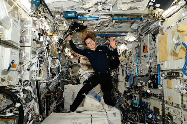 ESA astronaut Sophie Adenot poses for a portrait aboard the International Space Station