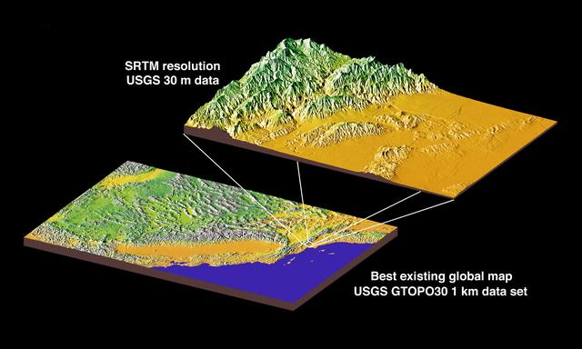 Comparison of current map data with data from STS-99 SRTM