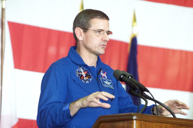 NASA image: STS-92 crew return to Ellington Field