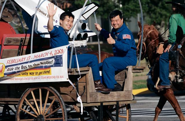 NASA image: 2001 Houston Rodeo Trailride from Building 1 to the Gilruth Center