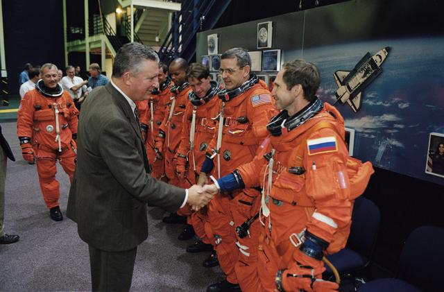 NASA image: Preflight Coverage of the STS-112 and  Expedition 8 Crew during Egress Training