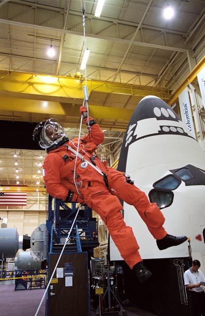 NASA image: Preflight Coverage of the STS-112 and  Expedition 8 Crew during Egress Training