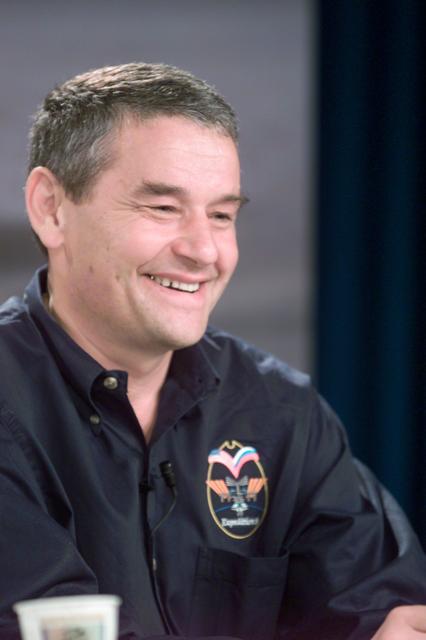 NASA image: Photographic coverage of the Expedition Five pre-flight press conference at JSC