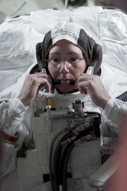 NASA image: Sandra Magnus Training in ETA Chamber