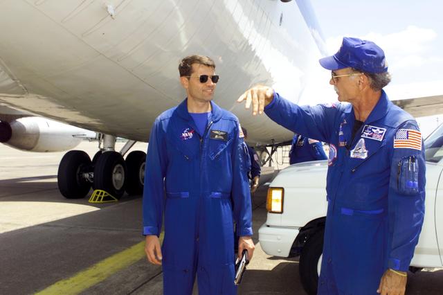 NASA image: STS-112 Preflight Training, on the KC-135 at Ellington Field.