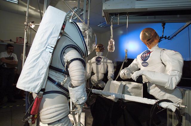 NASA image: Robonaut joint task operations with astronaut Nancy Currie.