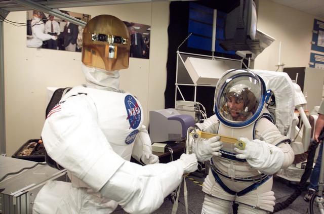 NASA image: Robonaut joint task operations with astronaut Nancy Currie