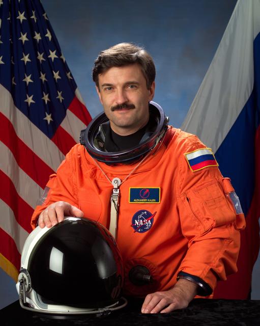 NASA image: Official portrait of Cosmonaut Alexander Kaleri donned in orange LES