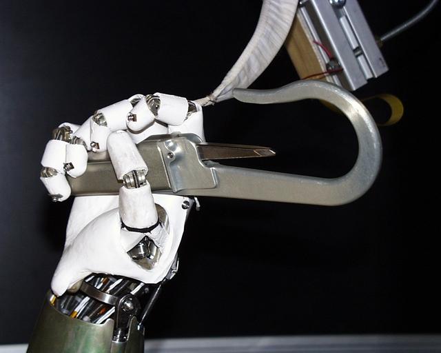 NASA image: Robonaut hand and tether
