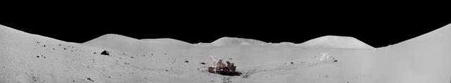NASA image:  Panorama view of Apollo 17 Lunar surface photos 