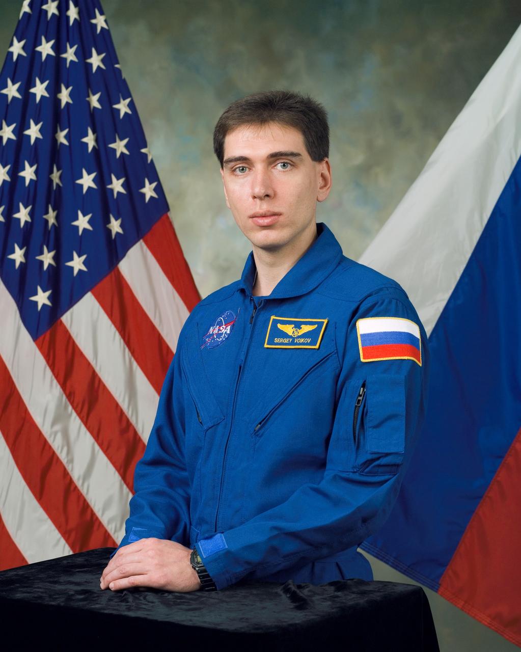 JSC2005-E-06656 (16 Feb. 2005) --- Cosmonaut Sergei A. Volkov, Expedition 17 commander representing Russia's Federal Space Agency