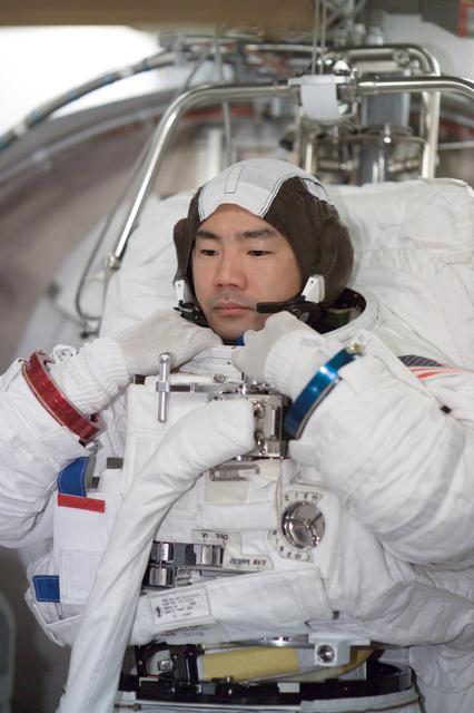 NASA image: Documentation of STS-114 crew member Soichi Noguchi in SSATA Chamber