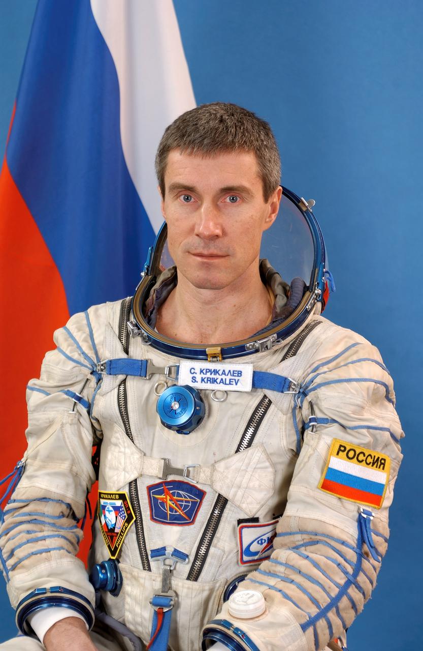 JSC2005-E-13488 (March 2005) --- Cosmonaut Sergei Krikalev, Russia's Federal Space Agency, Expedition 11 commander, Soyuz commander.