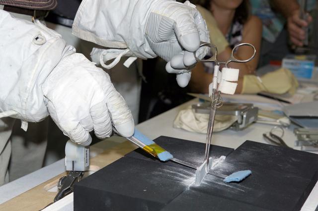 NASA image: STS-114 Mission Support - Photograph EVA Tile Repair Procedures for Contingency