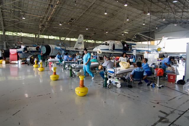 NASA image: NASA personnel and facilities involved in Hurricane Katrina medical evacuation