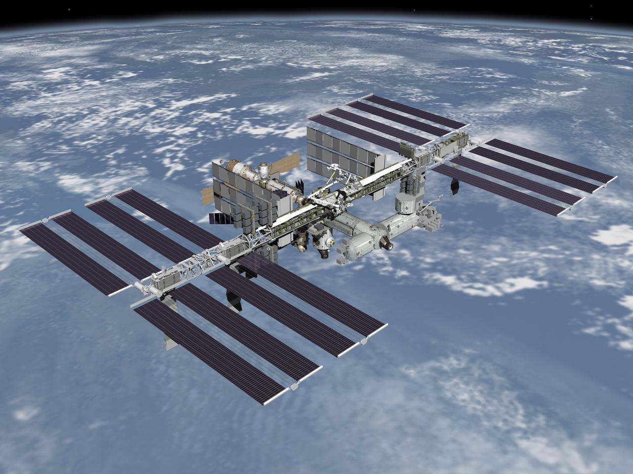 JSC2006-E-43519 (October 2006) --- Computer-generated artist's rendering of the completed International Space Station.