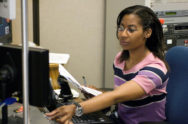 NASA image: STS-120 crew along with Expedition crew members Dan Tani and Sandra Magnus