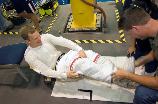 NASA image: STS-120 crew during NBL training with Dan Tani