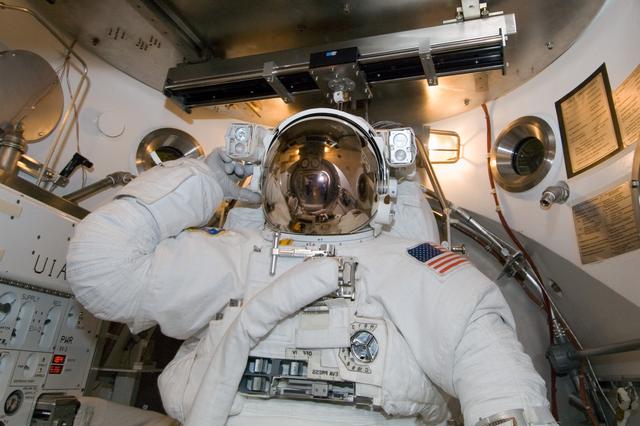 NASA image: Scott Parazynski STS-120 SSATA Chamber Suit Run