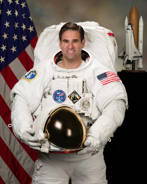 NASA image: Official Portrait of Astronaut Greg Chamitoff in EMU.