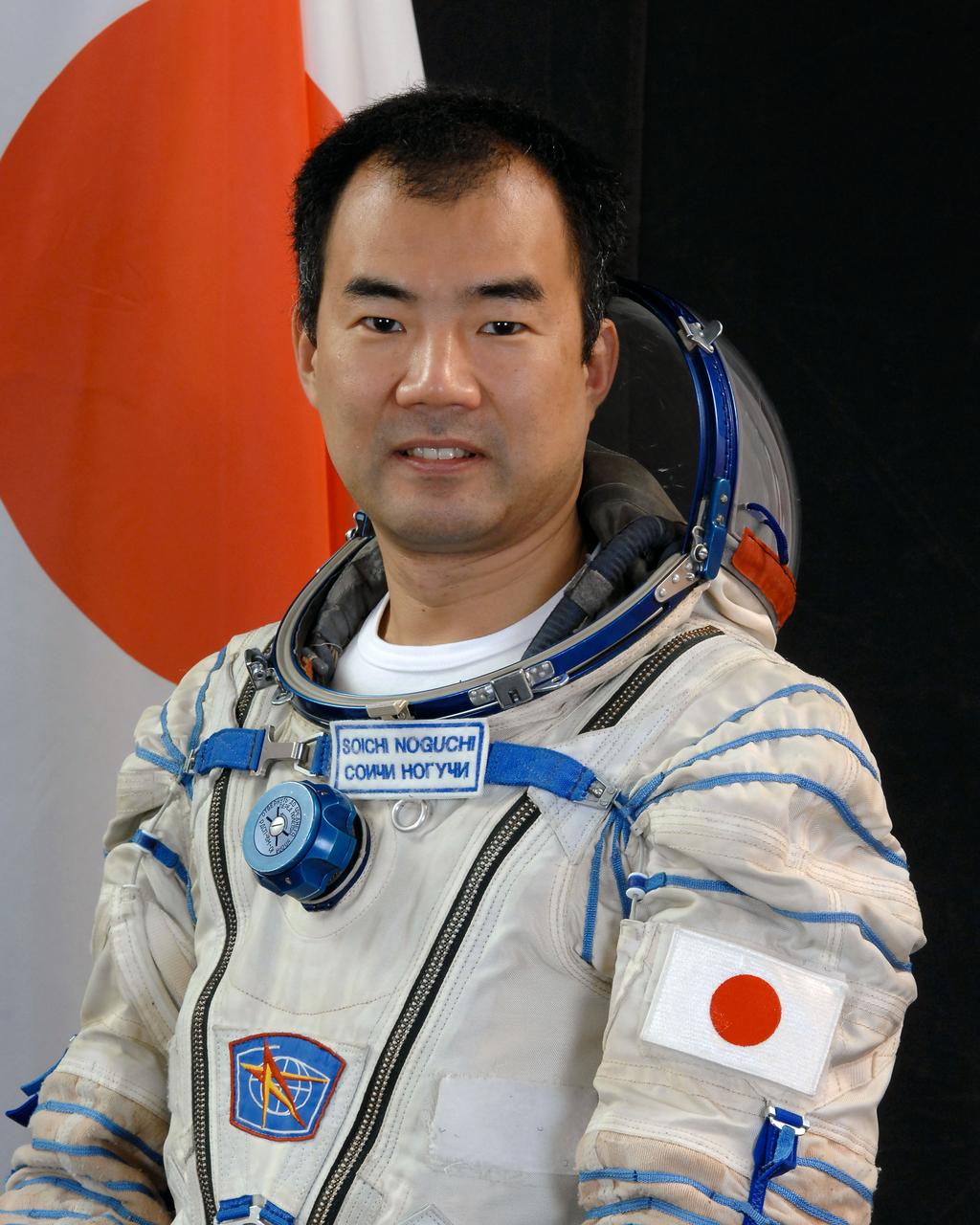 JSC2008-E-117658 (28 Aug. 2008) --- Japan Aerospace Exploration Agency (JAXA) astronaut Soichi Noguchi, Expedition 22/23 flight engineer, attired in a Russian Sokol launch and entry suit, takes a break from training in Star City, Russia to pose for a portrait. Photo credit: Gagarin Cosmonaut Training Center