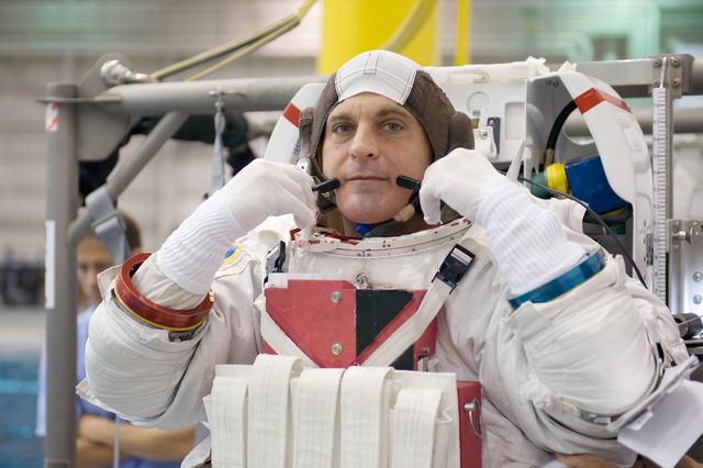 NASA image: STS-127 astronauts Dave Wolf and Tim Kopra during STS-127 2J/A EVA training at the NBL