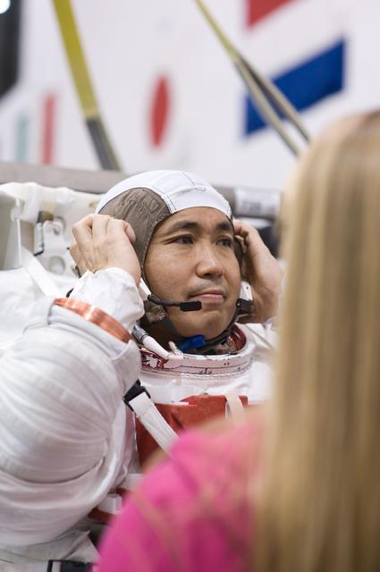 NASA image: Koichi Wakata during EVA Review at the NBL