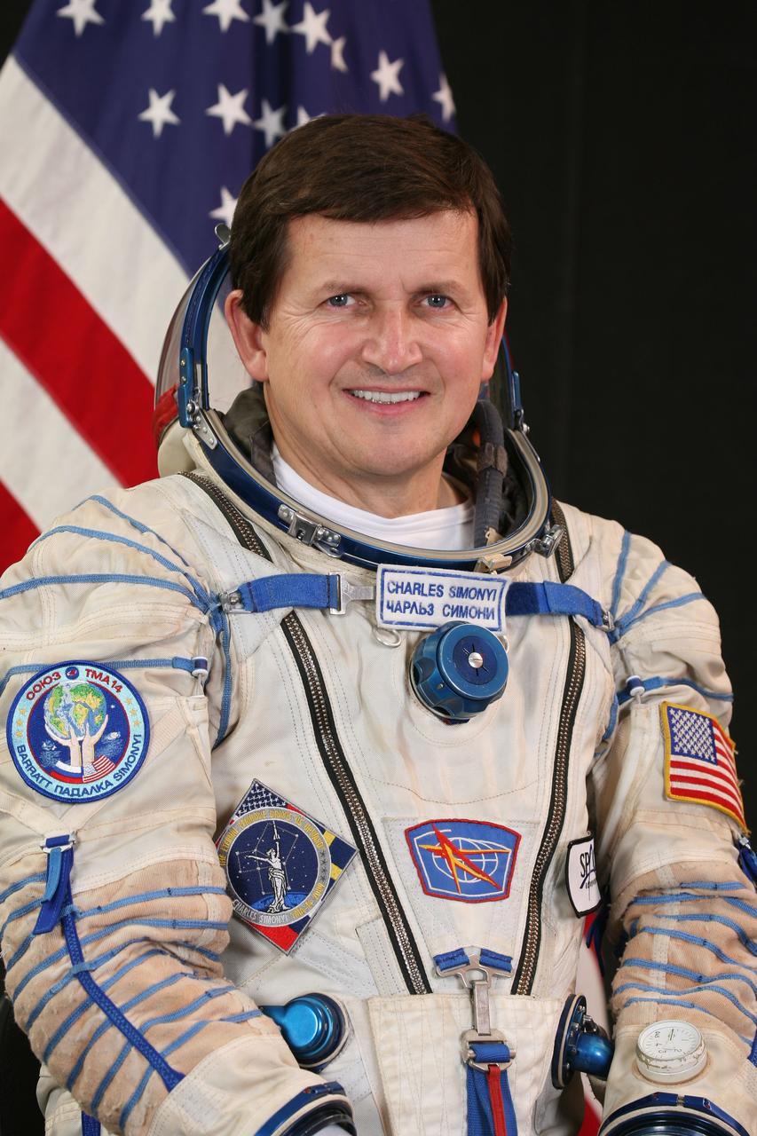 JSC2009-E-049823 (February 2009) --- U.S. spaceflight participant Charles Simonyi, attired in a Russian Sokol launch and entry suit, takes a break from training with the Expedition 19 crew in Star City, Russia to pose for a portrait. Photo credit: Gagarin Cosmonaut Training Center