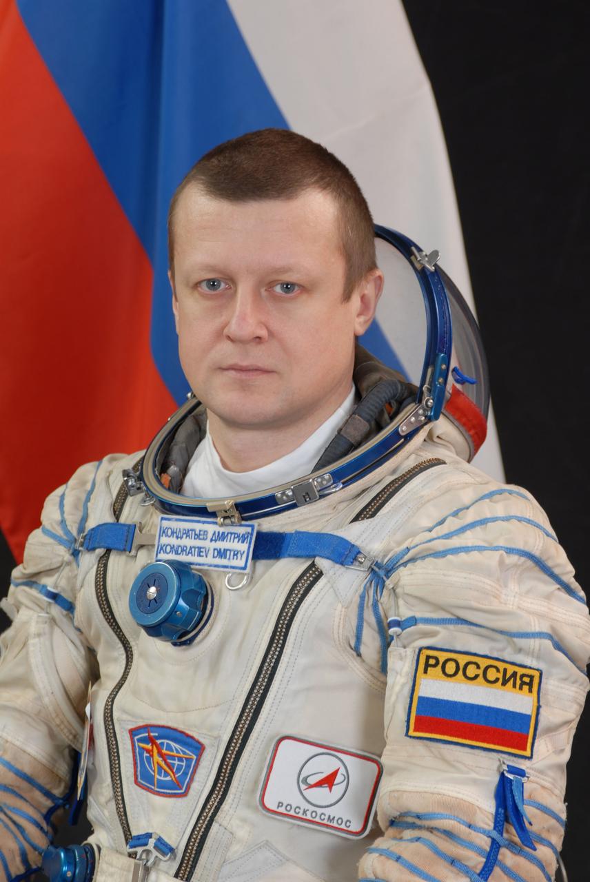 JSC2009-E-049931 (February 2009) --- Cosmonaut Dmitry Kondratyev, Expedition 26 flight engineer and Expedition 27 commander, attired in a Russian Sokol launch and entry suit, takes a break from training in Star City, Russia to pose for a portrait. Photo credit: Gagarin Cosmonaut Training Center