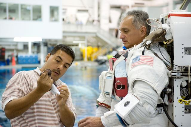 NASA image: Preflight coverage of STS-128 crew members Danny Olivas and Christer Fuglesang 