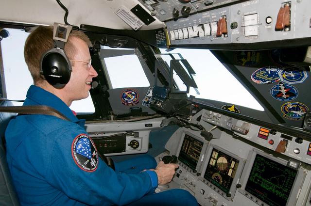 NASA image: STS-125 Pilot Gregory Johnson during Shuttle Training Aircraft Ops