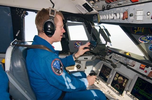 NASA image: STS-125 Pilot Gregory Johnson during Shuttle Training Aircraft Ops 