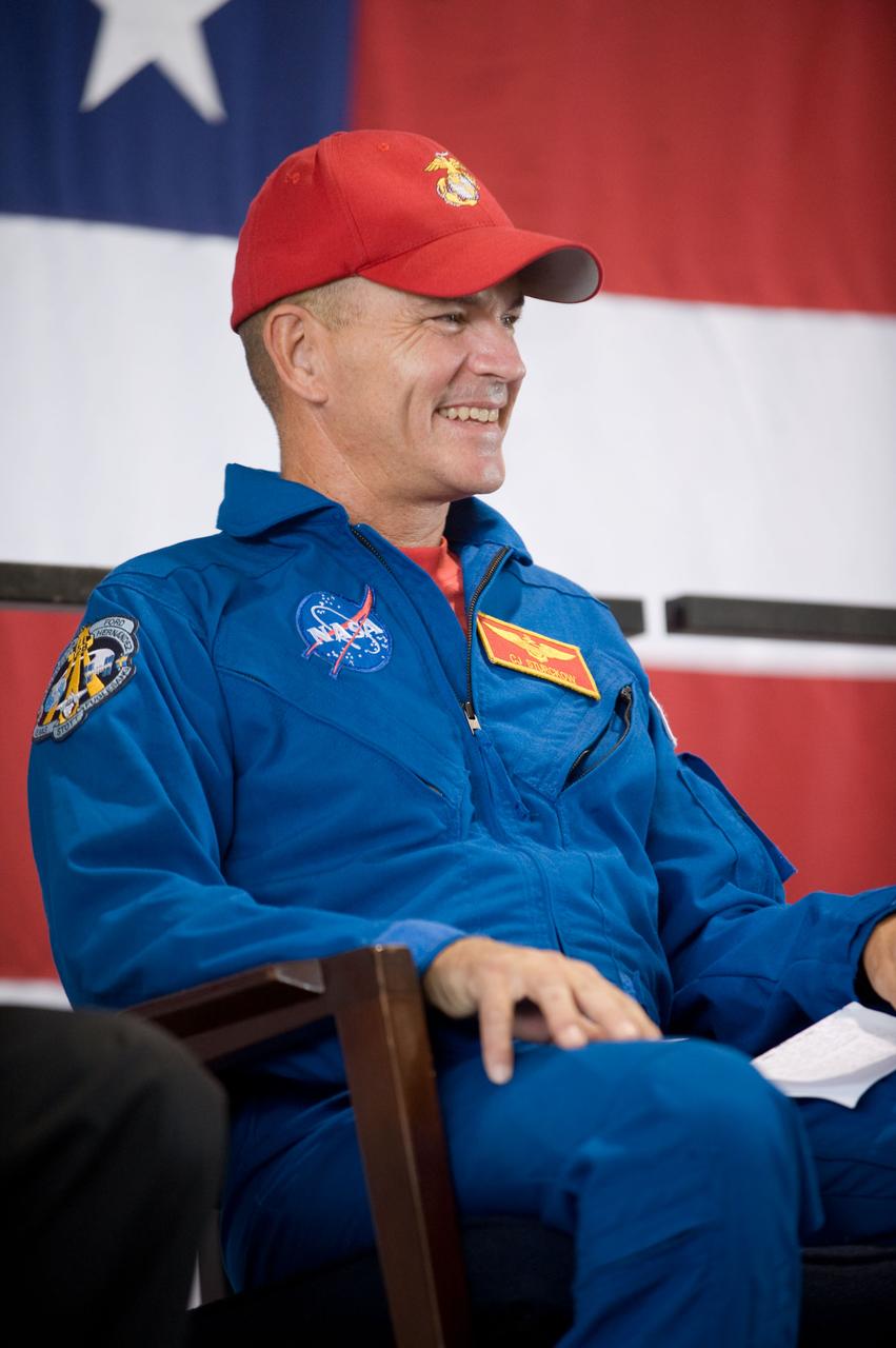 JSC2009-E-207841 (12 Sept. 2009) --- NASA astronaut Rick Sturckow, STS-128 commander, is pictured at the STS-128 crew return ceremony on Sept. 12, 2009 at Ellington Field near NASA's Johnson Space Center.