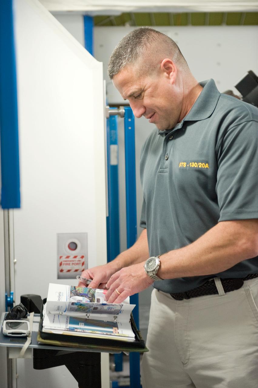 JSC2009-E-224182 (7 Oct. 2009) --- Astronaut George Zamka, STS-130 commander, participates in a training session in an International Space Station mock-up/trainer in the Space Vehicle Mock-up Facility at NASA's Johnson Space Center.
