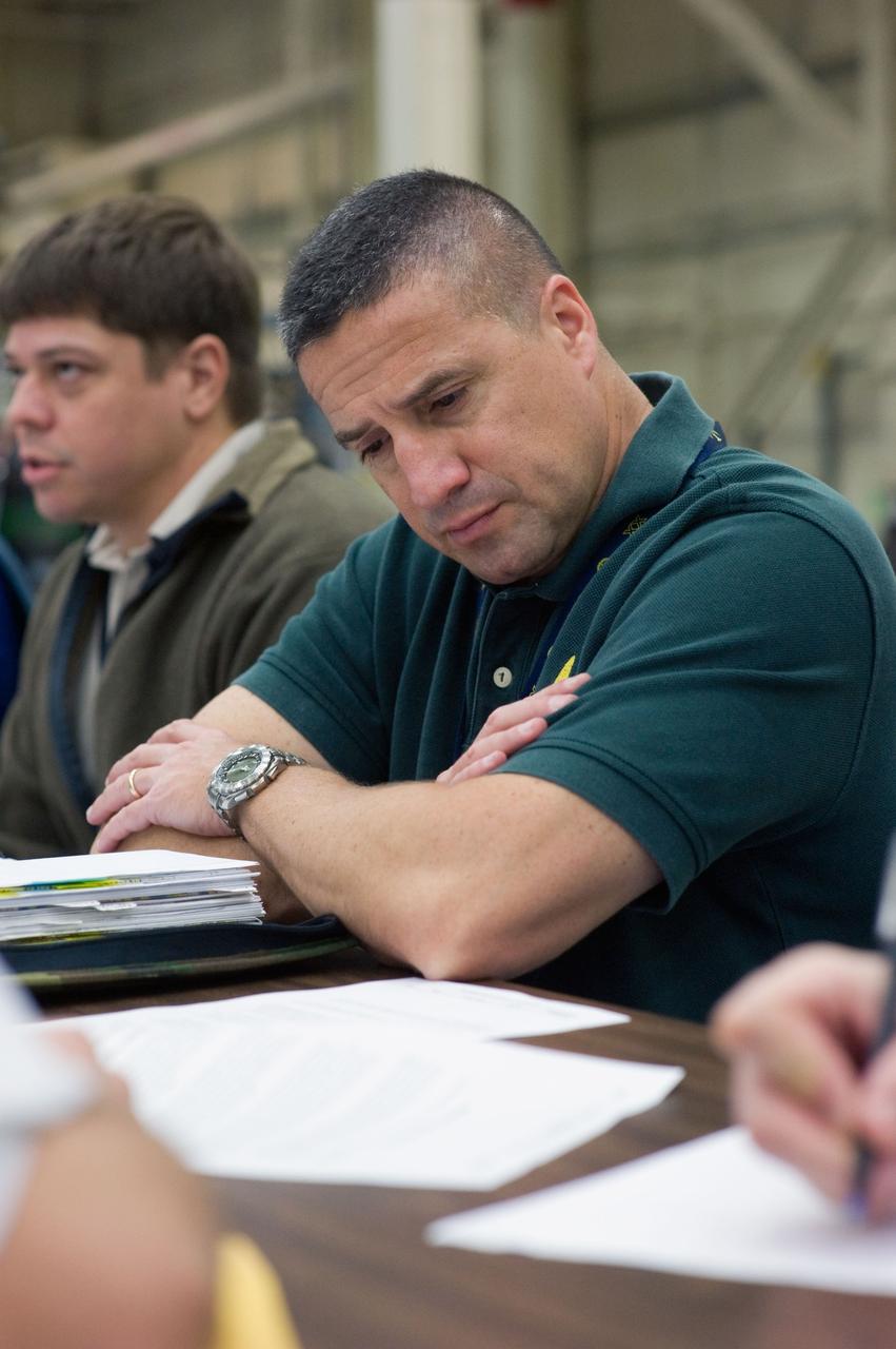 JSC2009-E-244191 (23 Nov. 2009) --- Astronauts George Zamka (foreground), STS-130 commander; and Robert Behnken, mission specialist, are pictured during a training session in the Space Vehicle Mockup Facility at NASA's Johnson Space Center.