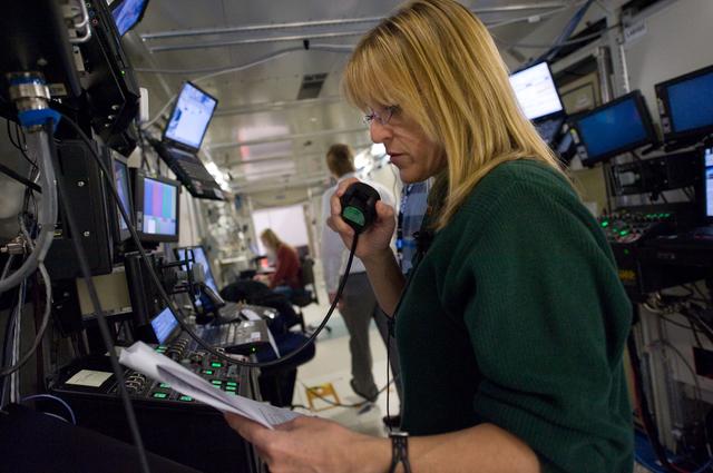 NASA image: STS-130 crew members Kay Hire and Terry Virts training in the ISS Lab 